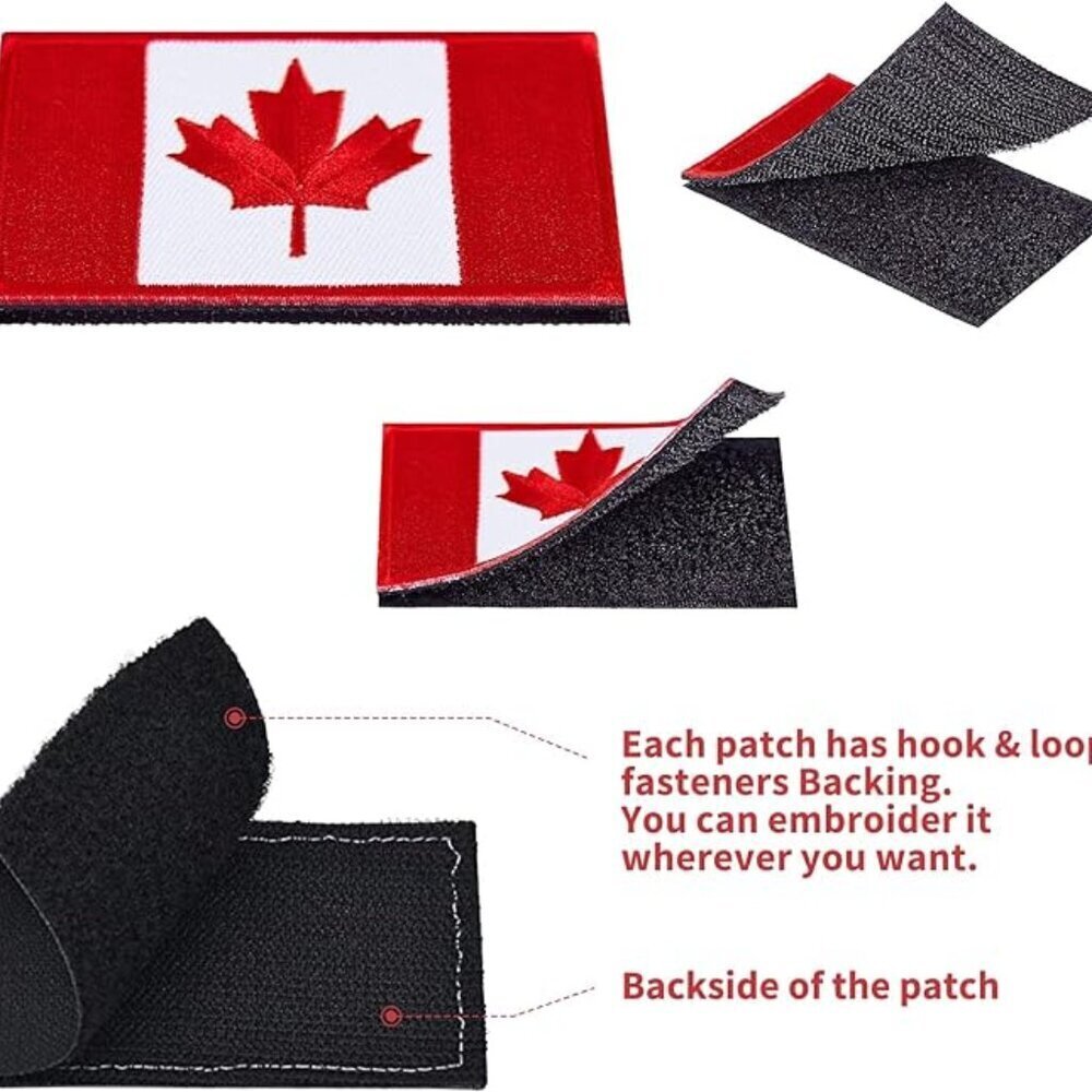 Baseball Cap CANADA Flag Hat  with 1 Unique Embroidered Canada -Themed Patches - Picture 6 of 9